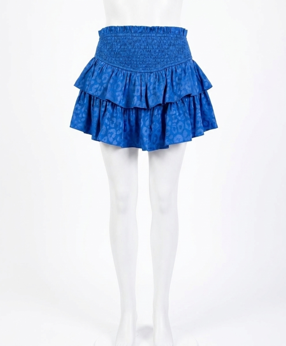 NEW EE:SOME smocked ruffle mini skort in royal blue